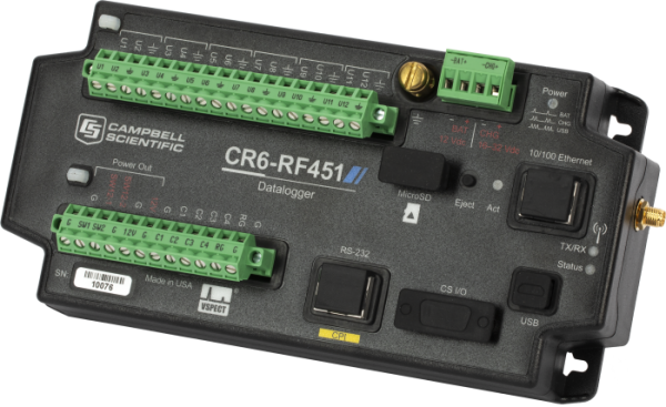 Bộ ghi đo tự động Datalogger CR6 RF451 nhìn từ bên phải